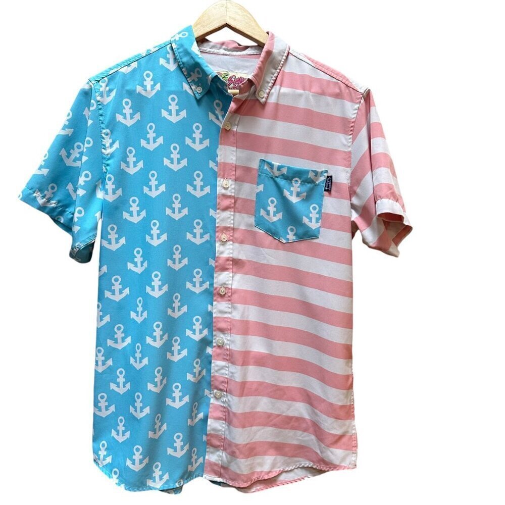 Simply Southern Life Of The Party Button Front Shirt USA 4th of‎ July Party SM